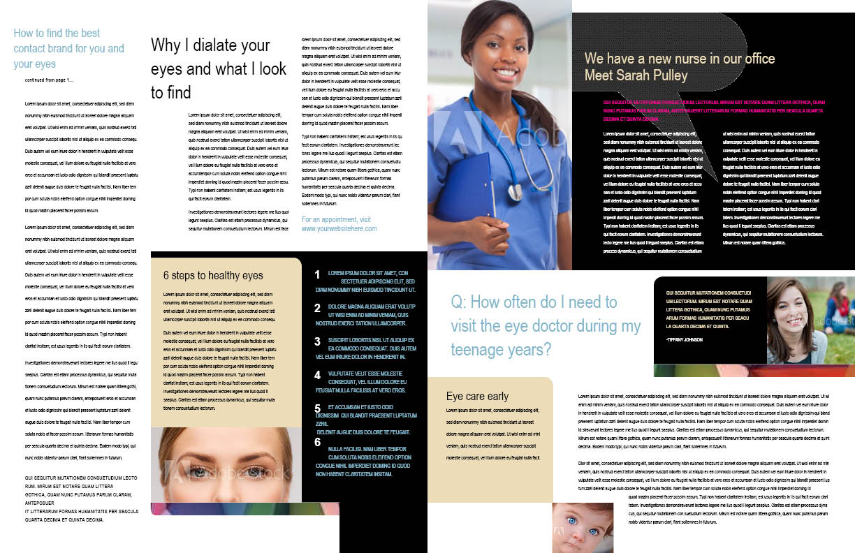 Ophthalmology newsletter pages 2 and 3